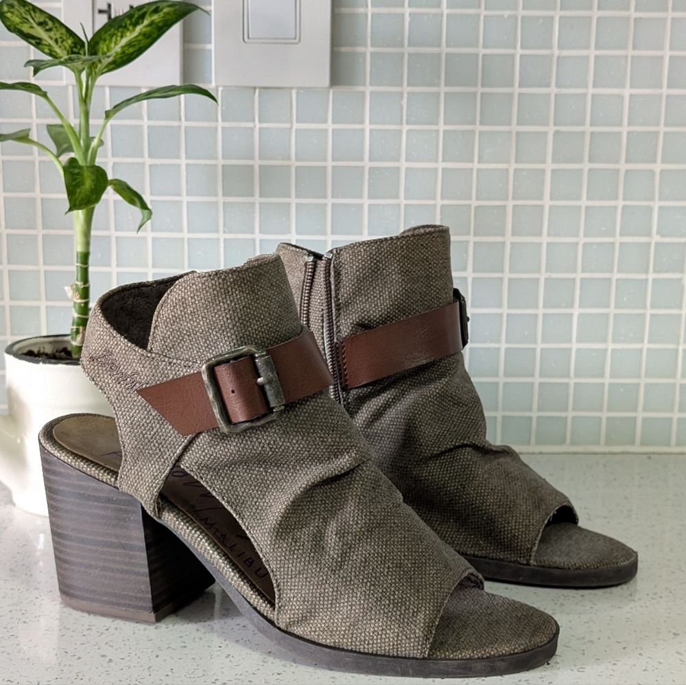 Blowfish Malibu Block Heel Canvas Sandals